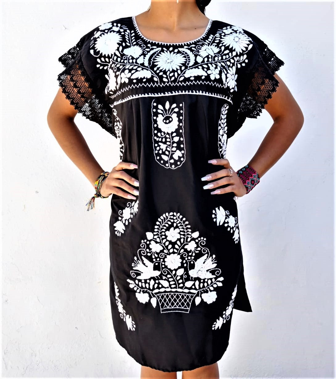 Embroidered Mexican Dress Rosies Market Y Mas Embroidered Mexican Dress Rosies Market Y Mas