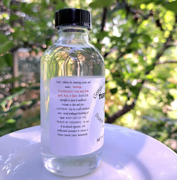 100% Pure Gum Spirits of Turpentine Clear Glass Bottle  4 oz USA Distilled Pine G