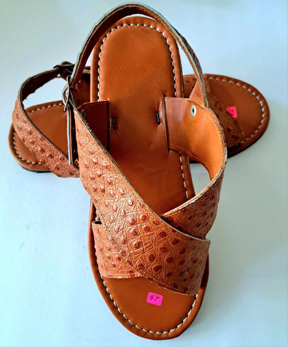 Men's Handmade Native Design Embroidered Leather Sandals