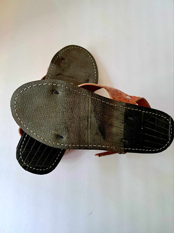 Men's Handmade Native Design Embroidered Leather Sandals