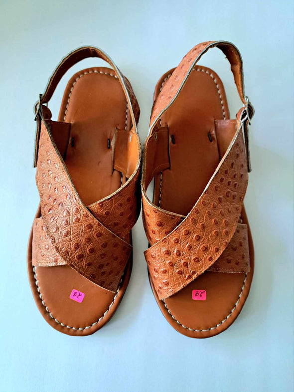 Men's Handmade Native Design Embroidered Leather Sandals