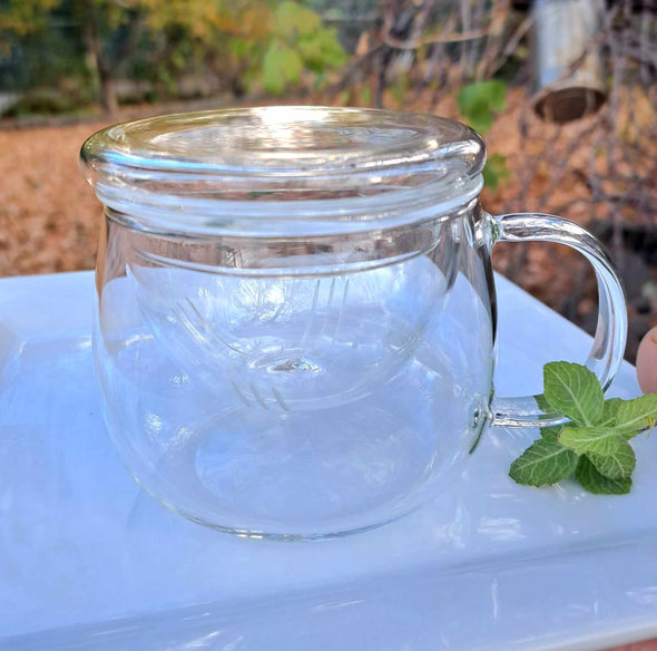 10 OZ Borosilicate Glass Tea Mug