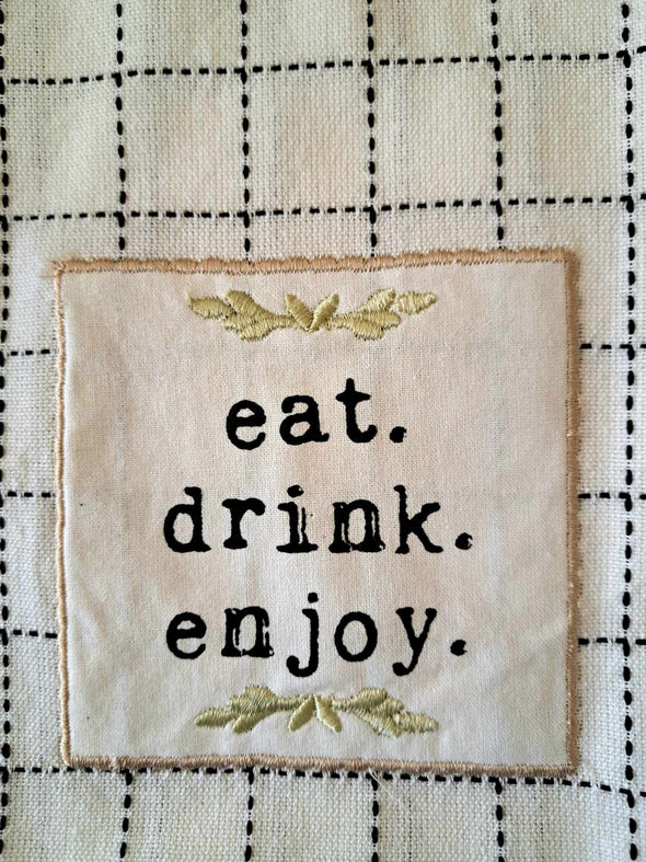 Eat Drink Enjoy Cotton Dishtowel Set of 2