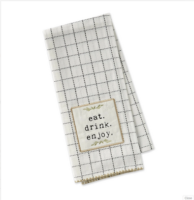 Eat Drink Enjoy Cotton Dishtowel Set of 2