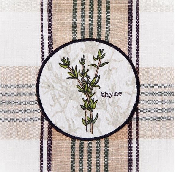 Herb Garden Embellished Dishtowels Set of four