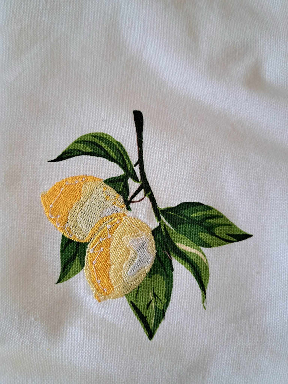 Lemon Branch Embellished Dishtowel  Set of 2