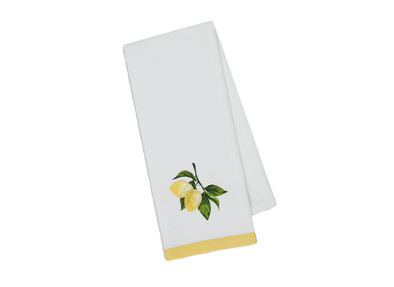 Lemon Branch Embellished Dishtowel  Set of 2