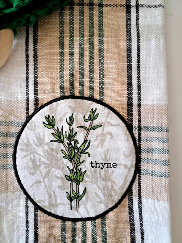 Herb Garden Embellished Dishtowels Set of four