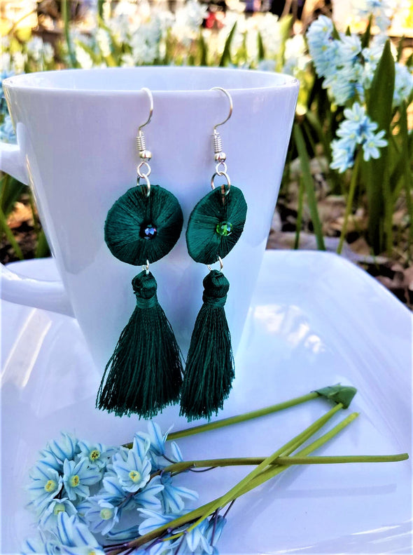 Beautiful Handmade Silk Thread Tassel Earrings