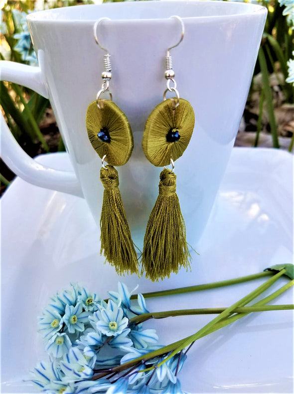 Beautiful Handmade Silk Thread Tassel Earrings