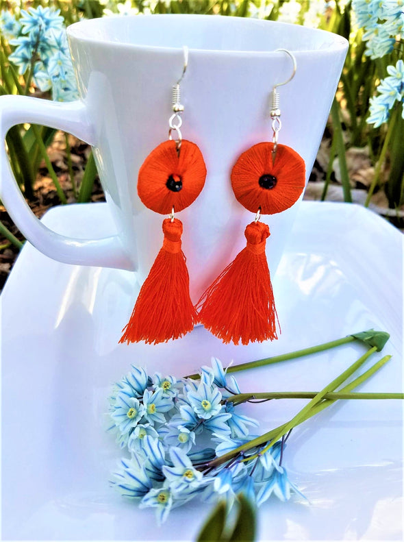 Beautiful Handmade Silk Thread Tassel Earrings