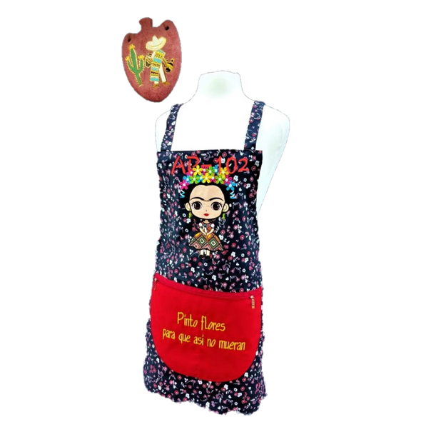 Beautiful Mexican Embroidered Apron-Mandil Mexicano