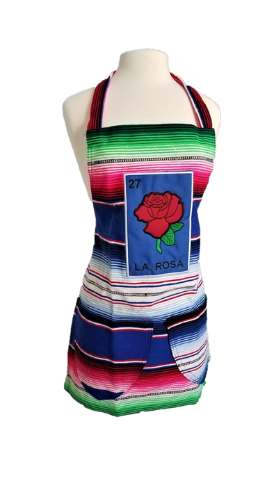 Handmade Traditional Mexican Loteria. Bingo Game Apron