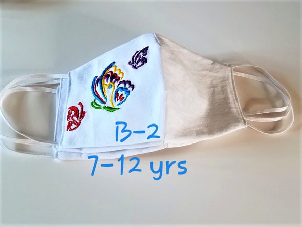 Beautiful Handmade Embroidered Face Mask for Girls 2-12 yrs