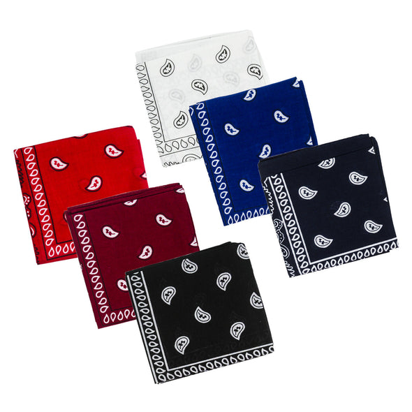 Cotton Bandana Set of 4  (Blue,Red,Black,White).