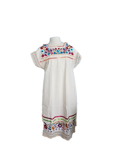 Mexican Embroidered Floral Dress