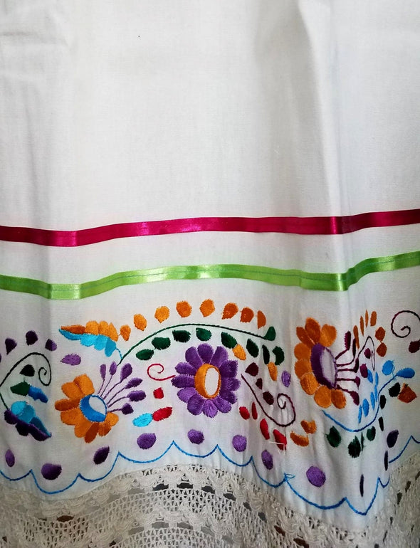 Mexican Embroidered Floral Dress