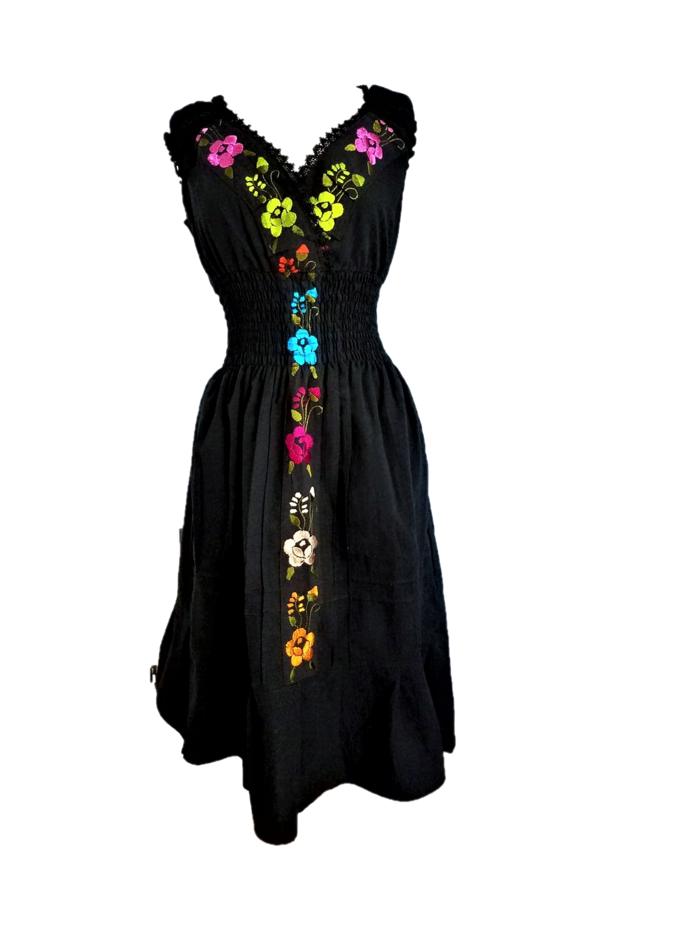 Strapless mexican embroidered dress top