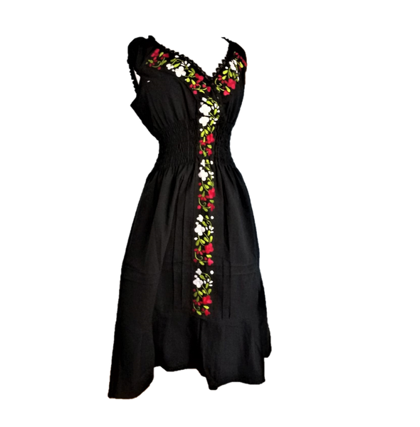 Mexican Embroidered Dress 100% Cotton