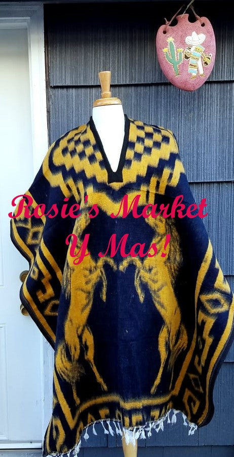 Mexican Men's Warm Poncho-Gaban