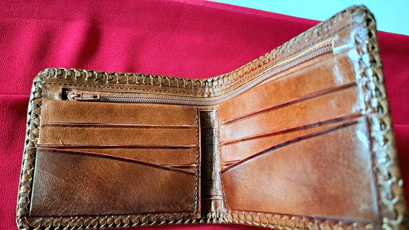 Hand Tooled Mexican Leather Men's Wallet