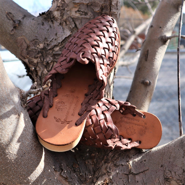 Leather Mexican Slip On Huarache Mule