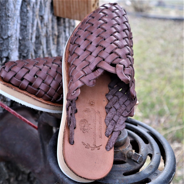 Leather Mexican Slip On Huarache Mule