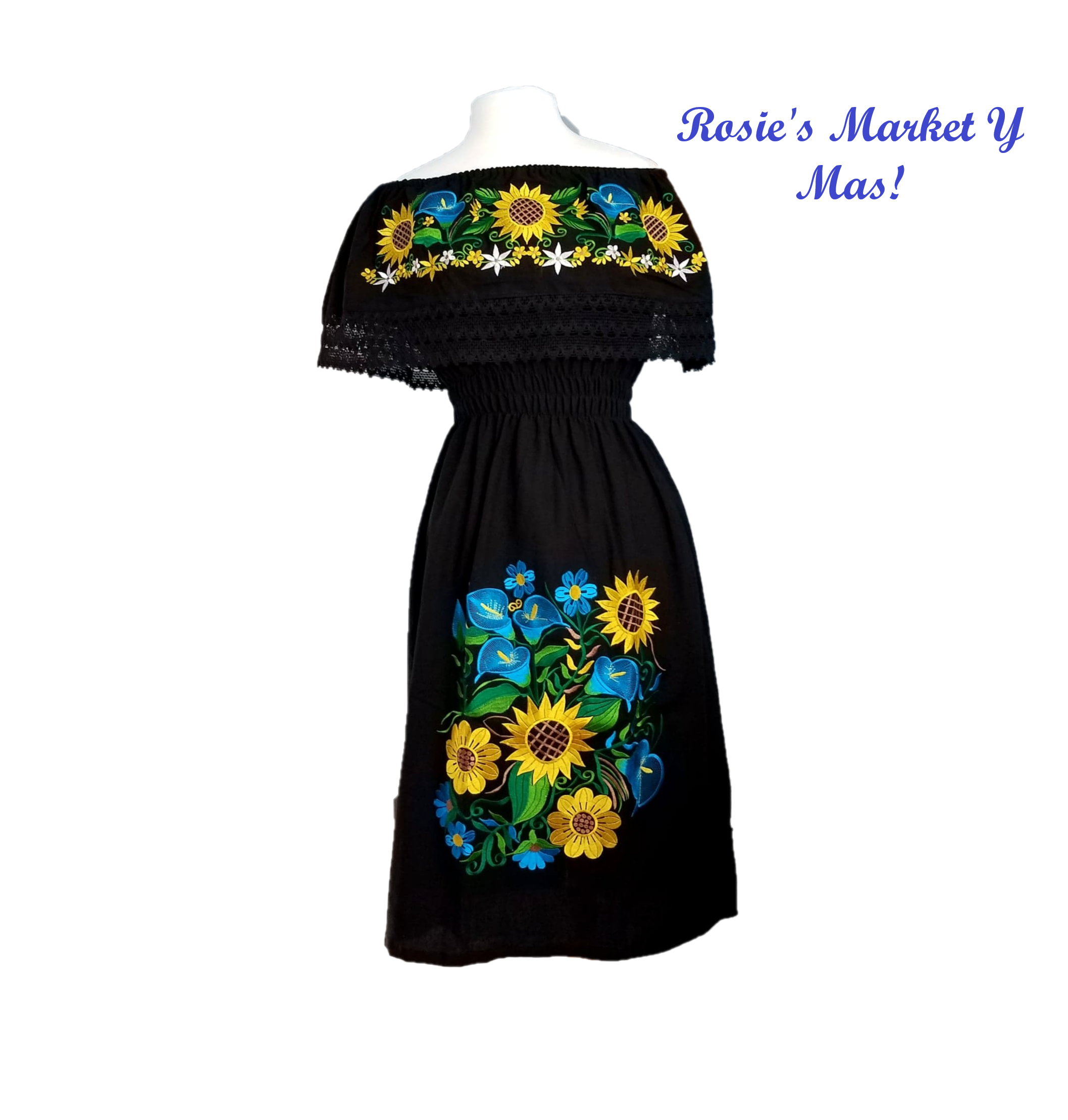 Beautiful Campesina Style Embroidered Mexican Dress Rosies Market Y Mas Beautiful Campesina Style Embroidered Mexican Dress Rosies Market Y Mas