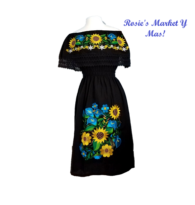 Beautiful Campesina Style Embroidered Mexican Dress