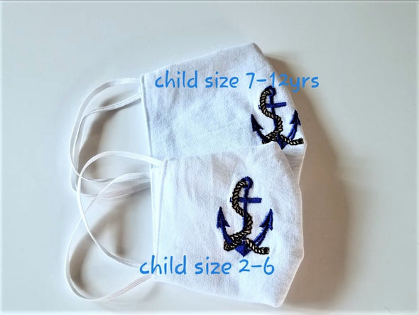 Handmade Embroidered Cotton 2 Layers Child Size Face Mask