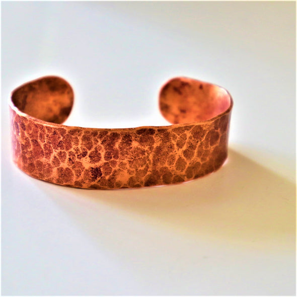 Unique Textured- Hand Forged Copper Bracelet