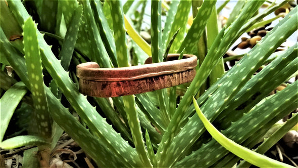 Unique Hand Forged Copper Bracelet-Fold Over