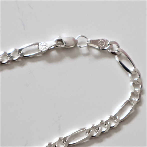 Sterling Silver 925 Chain Figaro-Taxco 4.5mm