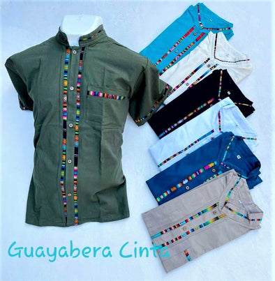 Handmade Men's Guayabera Cinta- Chiapas