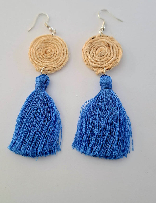 Handmade Agave Fiber  & Silk Thread Earrings