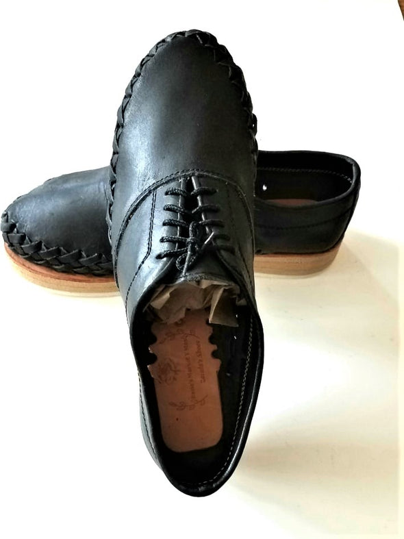 Artisanal Mexican Authentic Leather Shoes- Black Color