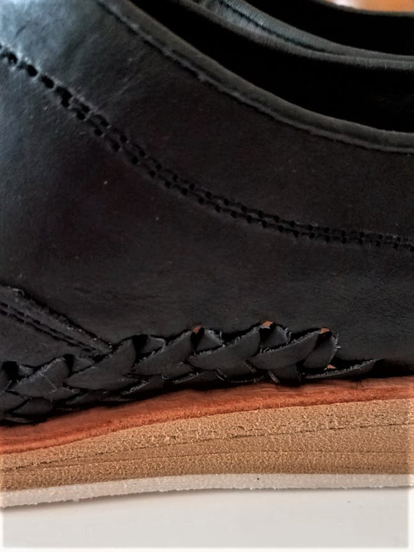 Artisanal Mexican Authentic Leather Shoes- Black Color