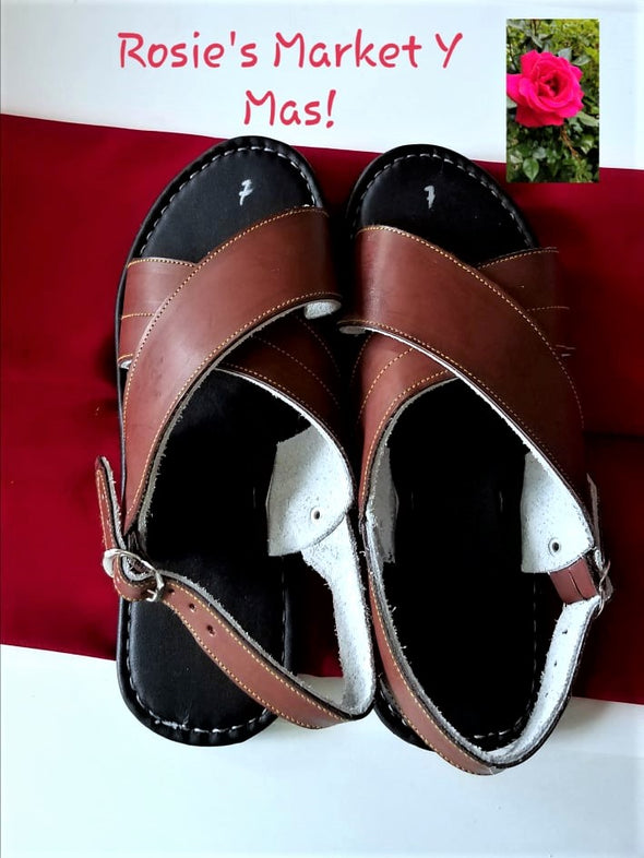 Men's Leather Simple- Sandals- Cruzado Mexican Huaraches