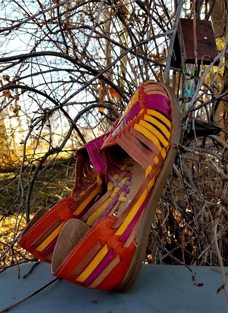 Handmade Leather Womenâs Huaraches-Panchito Style â Rosies Market Y Mas