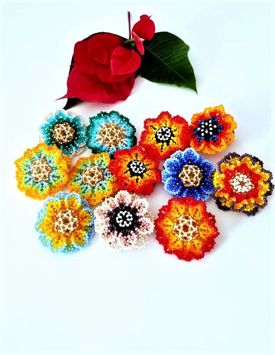 Beautiful Huichol Beaded Flower Ring