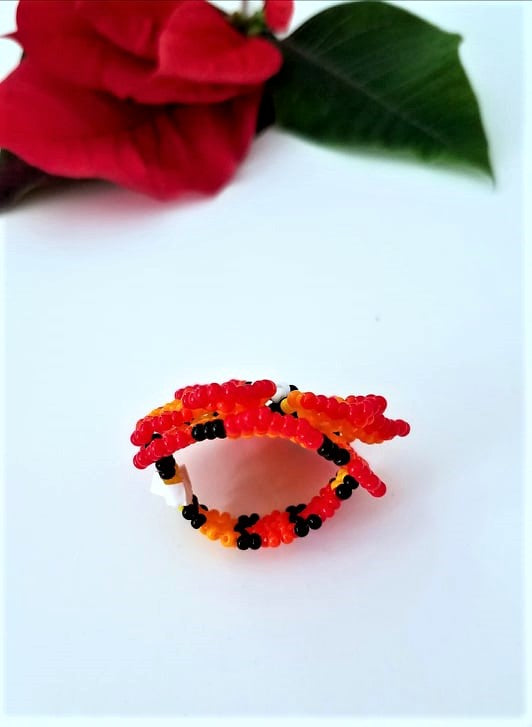 Beautiful Huichol Beaded Flower Ring