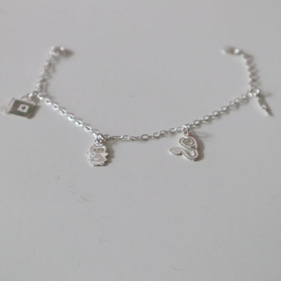 Sterling Silver Charms Nurse, EMT, Medical Bracelet-Taxco