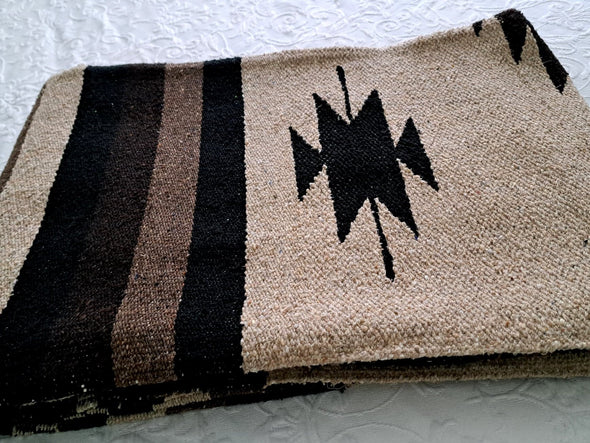 Beautiful Handwoven Diamond Pattern Mexican Blanket