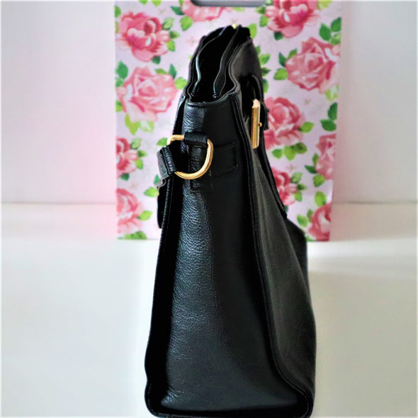 Mexican Soft Genuine Leather Black Crossbody Handbag
