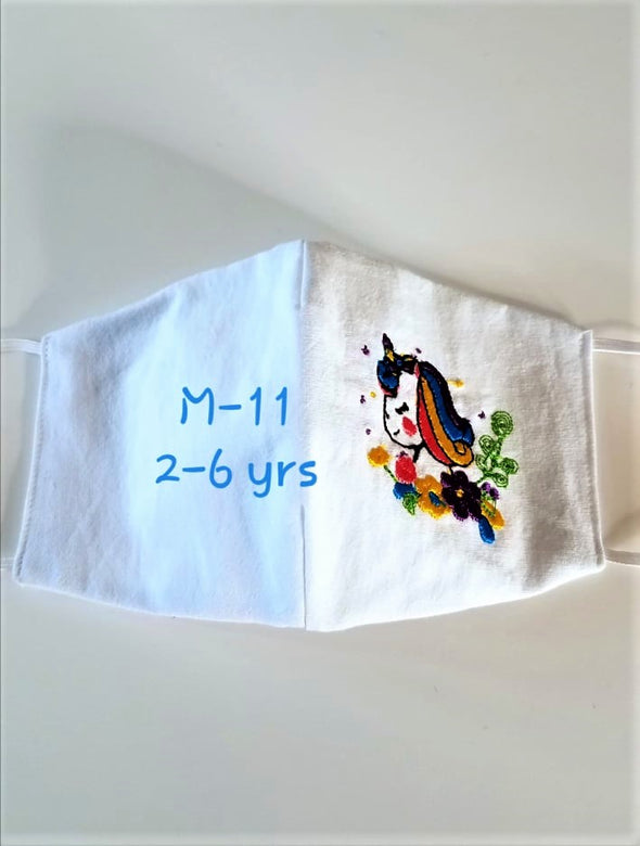 Beautiful Handmade Embroidered Face Mask for Girls 2-12 yrs
