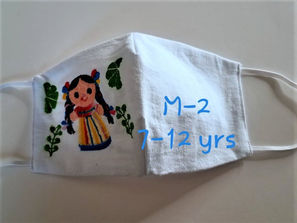 Beautiful Handmade Embroidered Face Mask for Girls 2-12 yrs