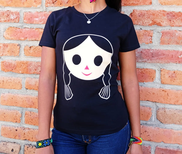 Handmade T-Shirt -Doll Print