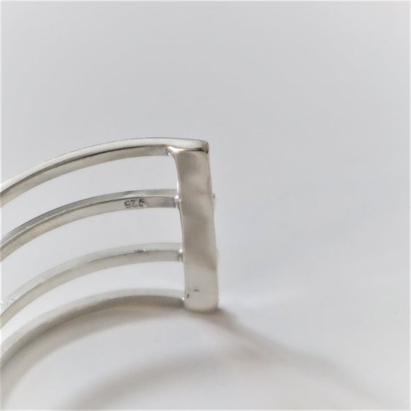 Sterling Silver Modern Simple Cuff Bracelet 925 Taxco