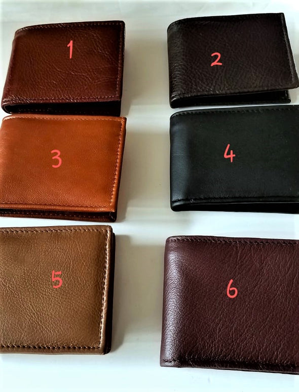 Handmade Mexican Plain Bi-fold Men's Wallets