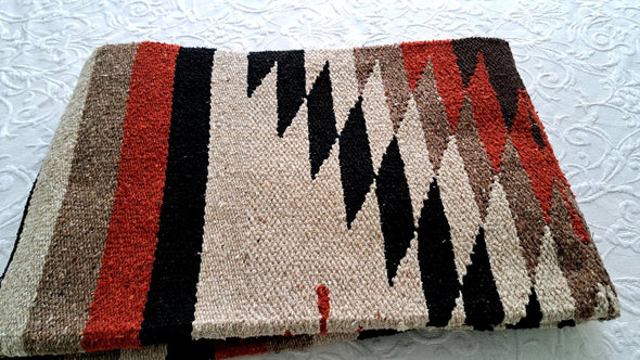 Beautiful Handwoven Diamond Pattern Mexican Blanket